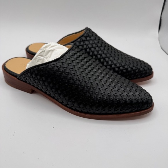 Nisolo Shoes - Nisolo Ama Woven Mule Black Leather Pointed Toe Slides Women's 8 New in Box